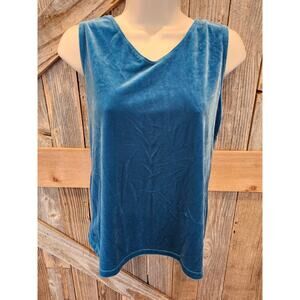 NWT Chicos Travelers size 00P (0/2 PETITE) TEAL VELOUR BLUE layering top tank